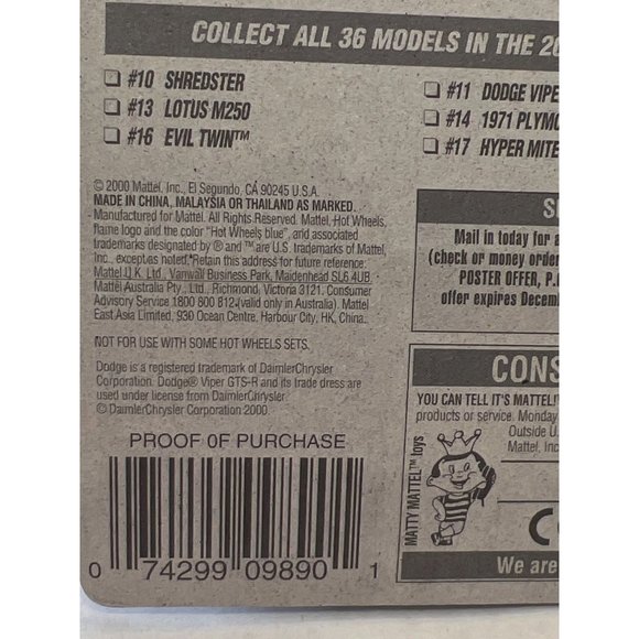 Hot Wheels 2001 First Editions 11 of 36 Collectable Car Dodge Viper GTS-R - Picture 4 of 10